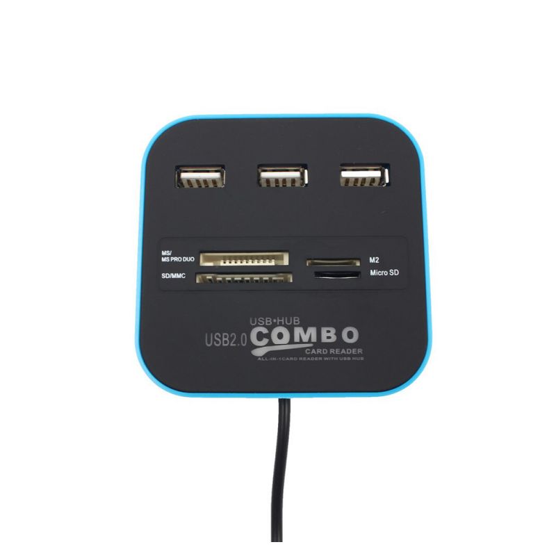 USB hub I citac kartica 2u1 JWD-U35 plavi