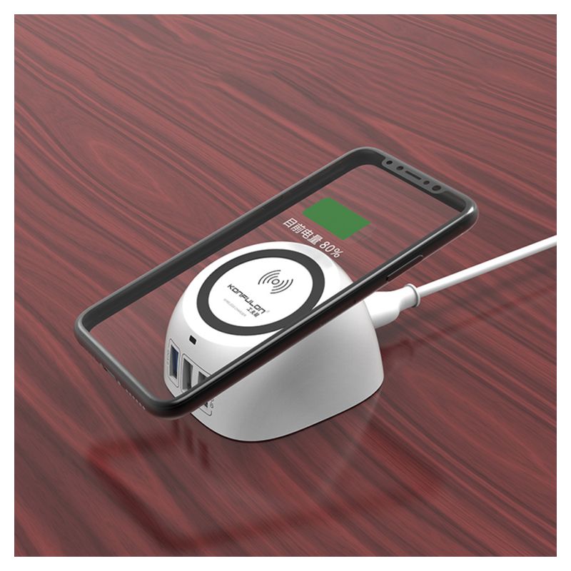 Wireless punjac + 3xUSB KONFULON C51Q beli