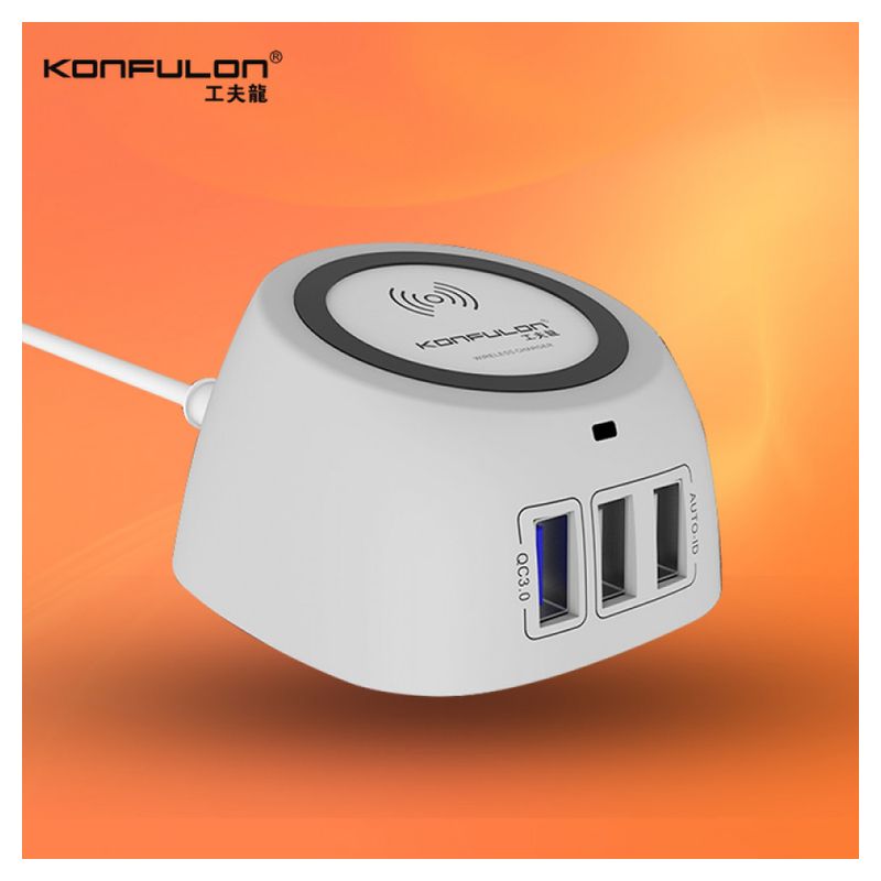 Wireless punjac + 3xUSB KONFULON C51Q beli
