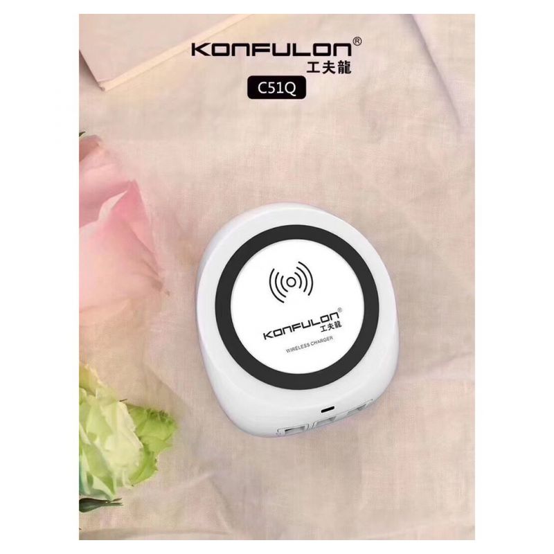Wireless punjac + 3xUSB KONFULON C51Q beli