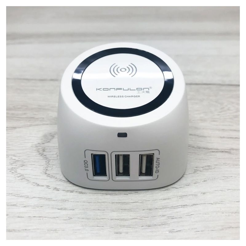 Wireless punjac + 3xUSB KONFULON C51Q beli