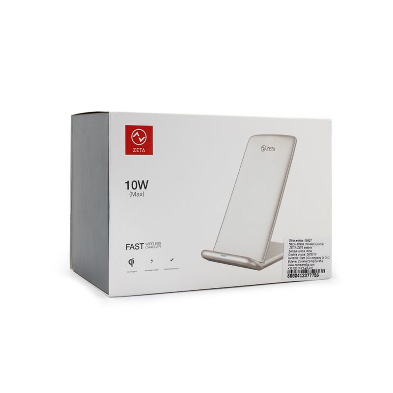 Wireless punjac ZETA ZW3 5V/1A srebrni