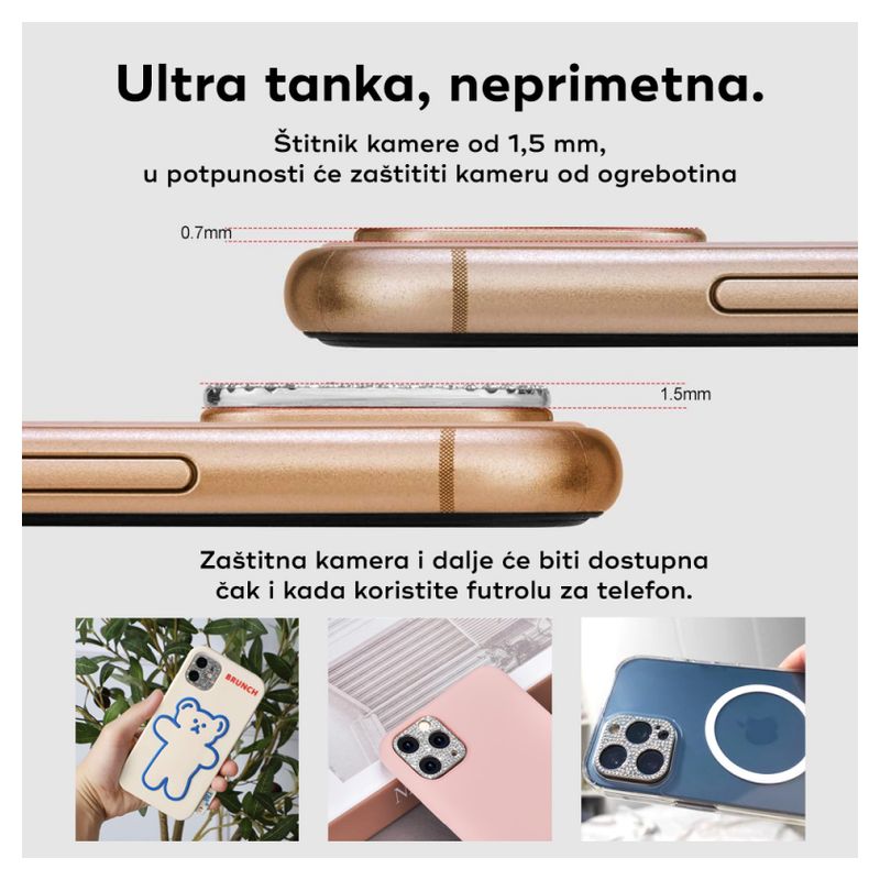 Zastita kamere Cirkon za iPhone 11 Pro 5.8 srebrna