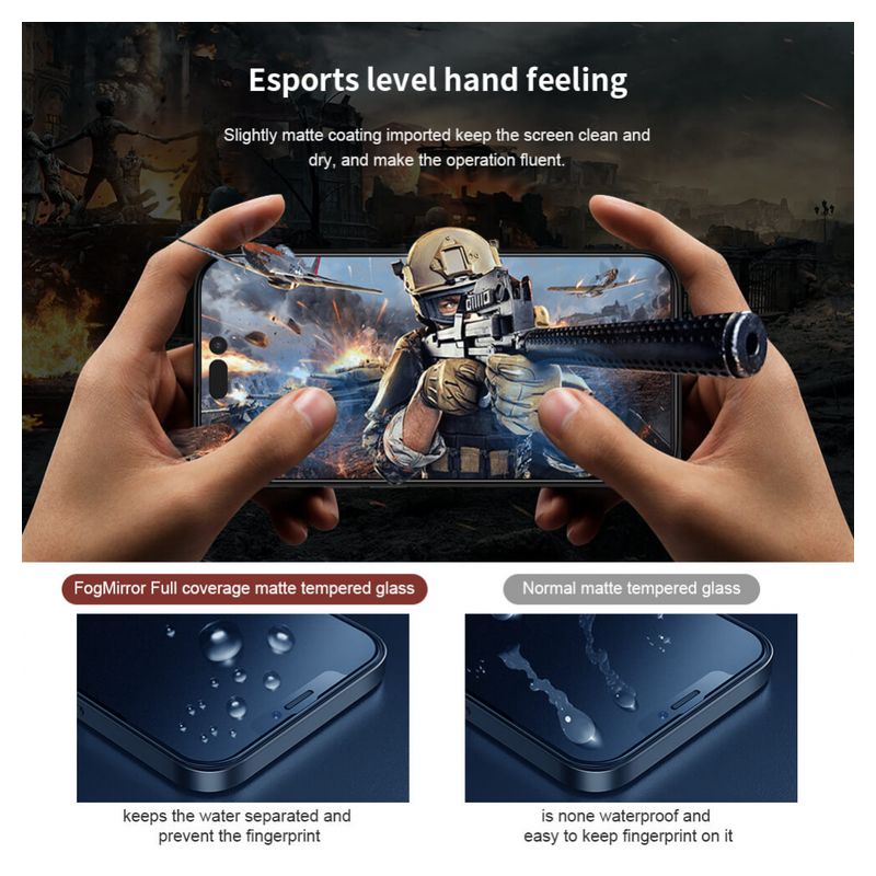 Zaštitno Staklo Nillkin Fog Mirror za iPhone 14 Pro Max 6.7 crni
