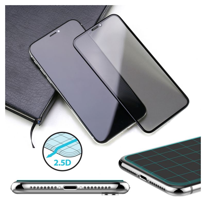 Zaštitno Staklo Privacy 2.5D full glue za iPhone X crni