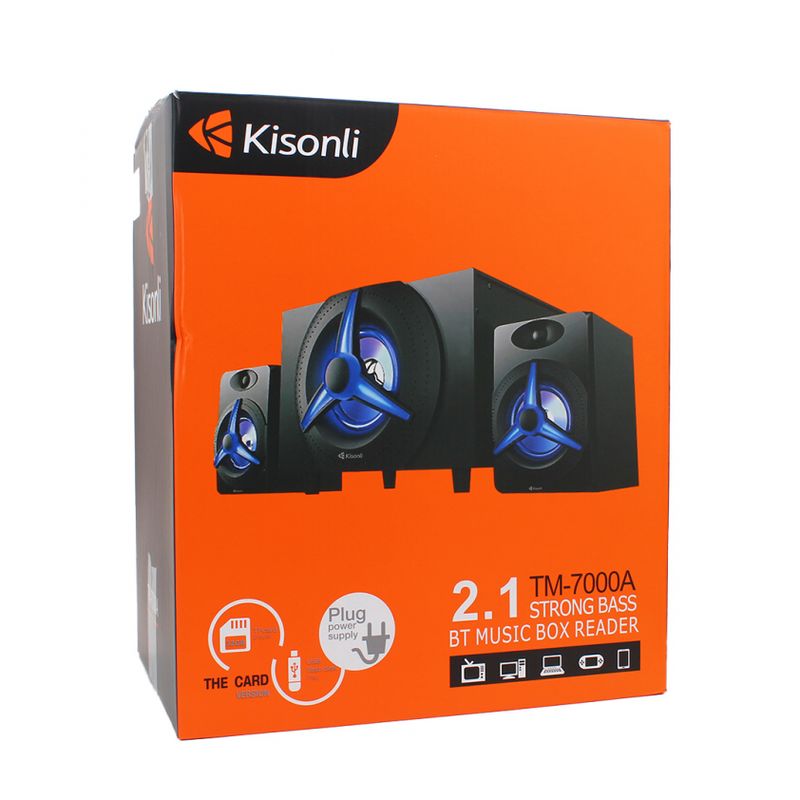 Zvucnik Kisonli TM-7000A 2.1 sistem remote microSD LED crni
