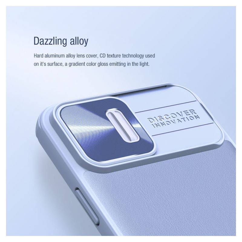 Maskica Nillkin CamShield Leather za iPhone 13 Pro 6.1 ljubicasta