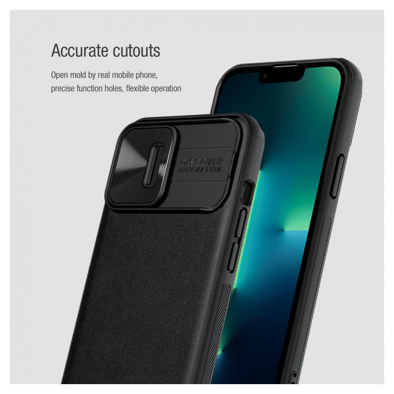 Maskica Nillkin CamShield Leather za iPhone 13 Pro 6.1 ljubicasta