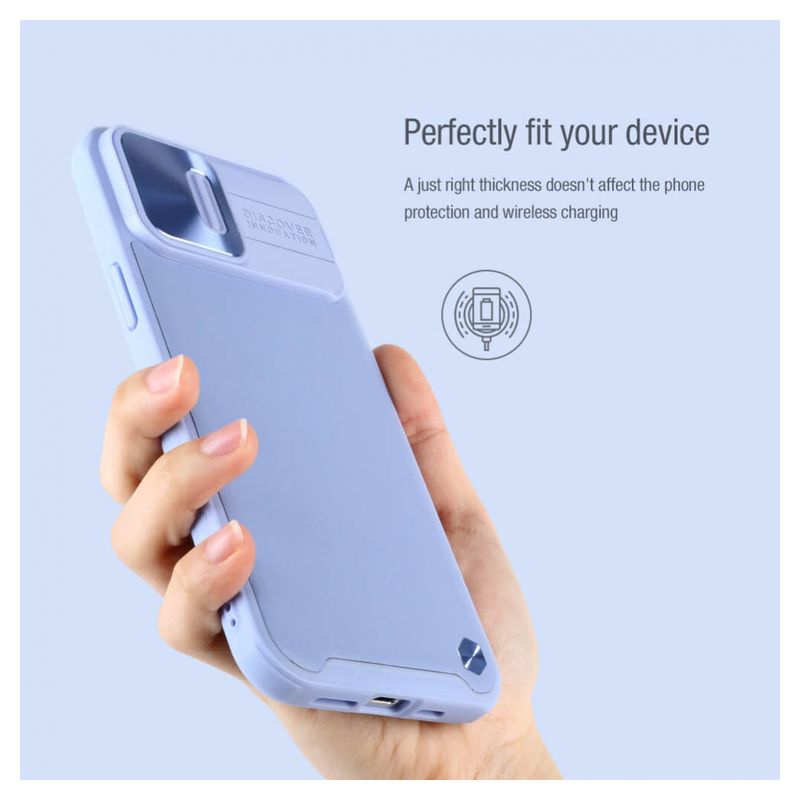 Maskica Nillkin CamShield Leather za iPhone 13 Pro 6.1 ljubicasta