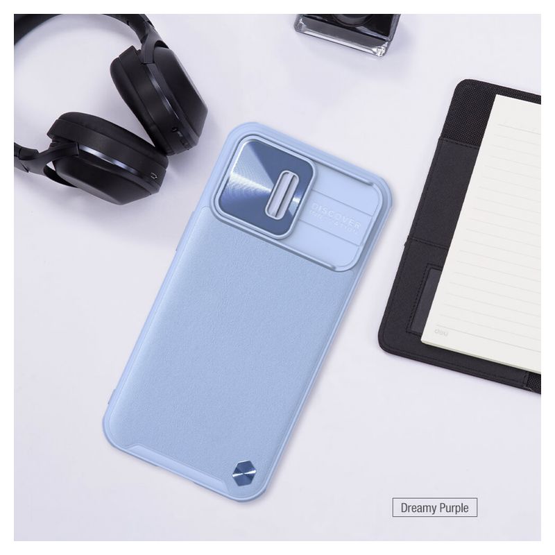 Maskica Nillkin CamShield Leather za iPhone 13 Pro 6.1 ljubicasta