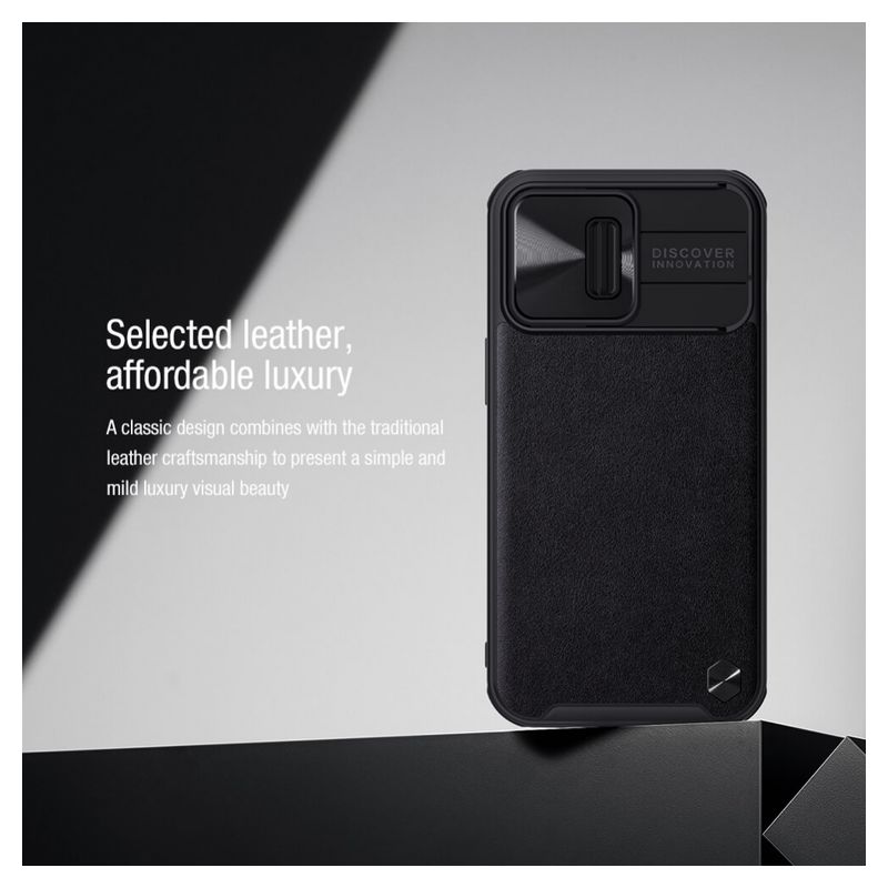 Maskica Nillkin CamShield Leather za iPhone 13 Pro 6.1 ljubicasta