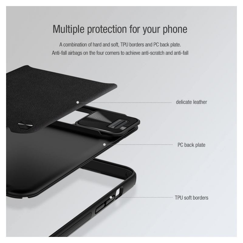 Maskica Nillkin CamShield Leather za iPhone 13 Pro 6.1 ljubicasta
