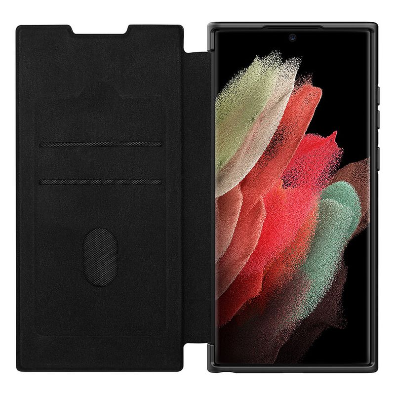Maskica Nillkin Qin Pro Leather za Samsung S908B Galaxy S22 Ultra 5G crna