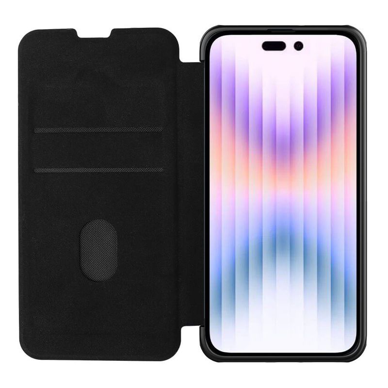 Maskica Nillkin Qin Pro (plain leather) za iPhone 14 Pro 6.1 crna