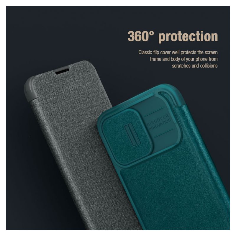 Maskica Nillkin Qin Pro (plain leather) za iPhone 14 Pro 6.1 crna