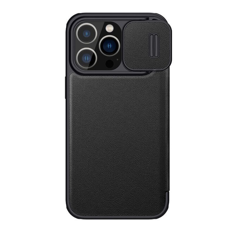 Maskica Nillkin Qin Pro (plain leather) za iPhone 14 Pro 6.1 crna