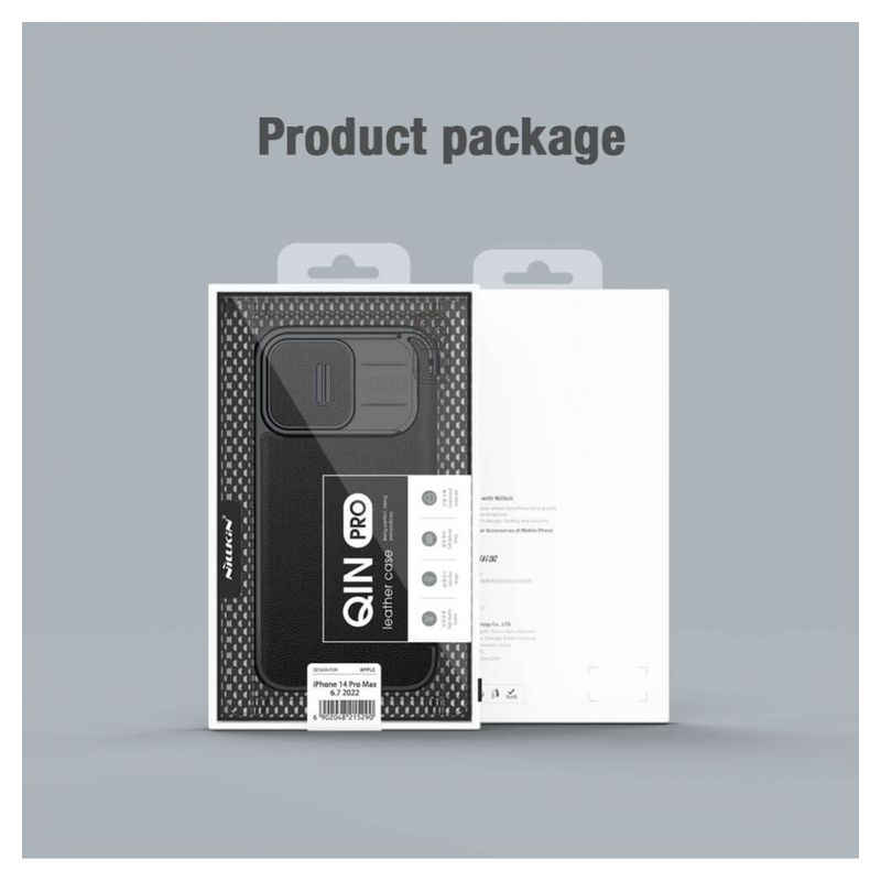 Maskica Nillkin Qin Pro (plain leather) za iPhone 14 Pro Max 6.7 crna