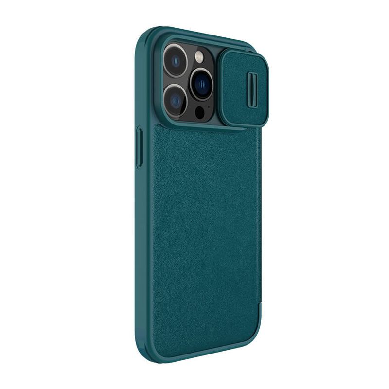 Maskica Nillkin Qin Pro (plain leather) za iPhone 14 Pro Max 6.7 zelena