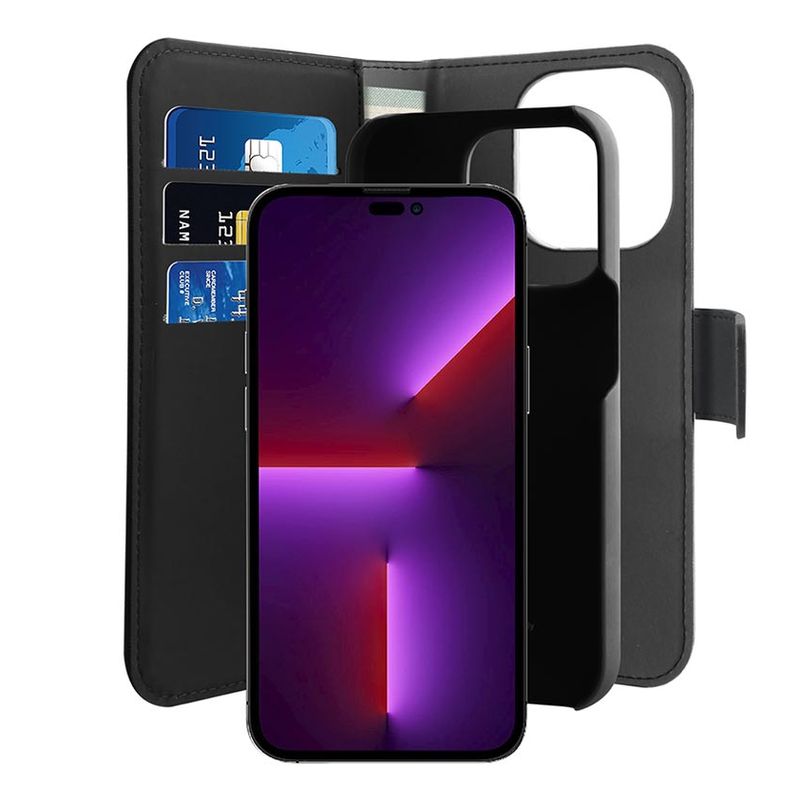 Maskica Puro novcanik 2u1 za iPhone 14 Pro 6.1 crna