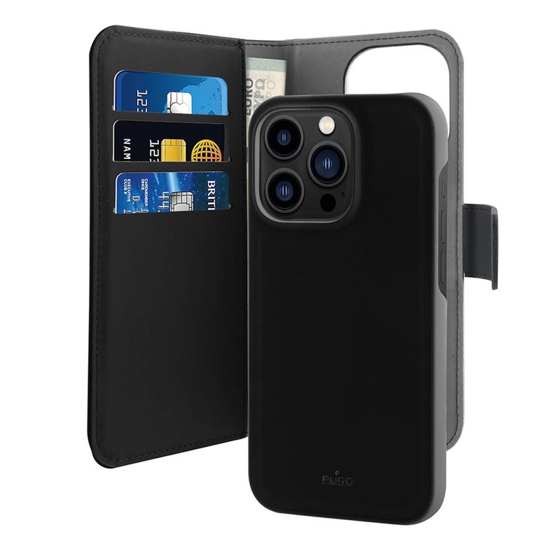 Maskica Puro novcanik 2u1 za iPhone 14 Pro 6.1 crna