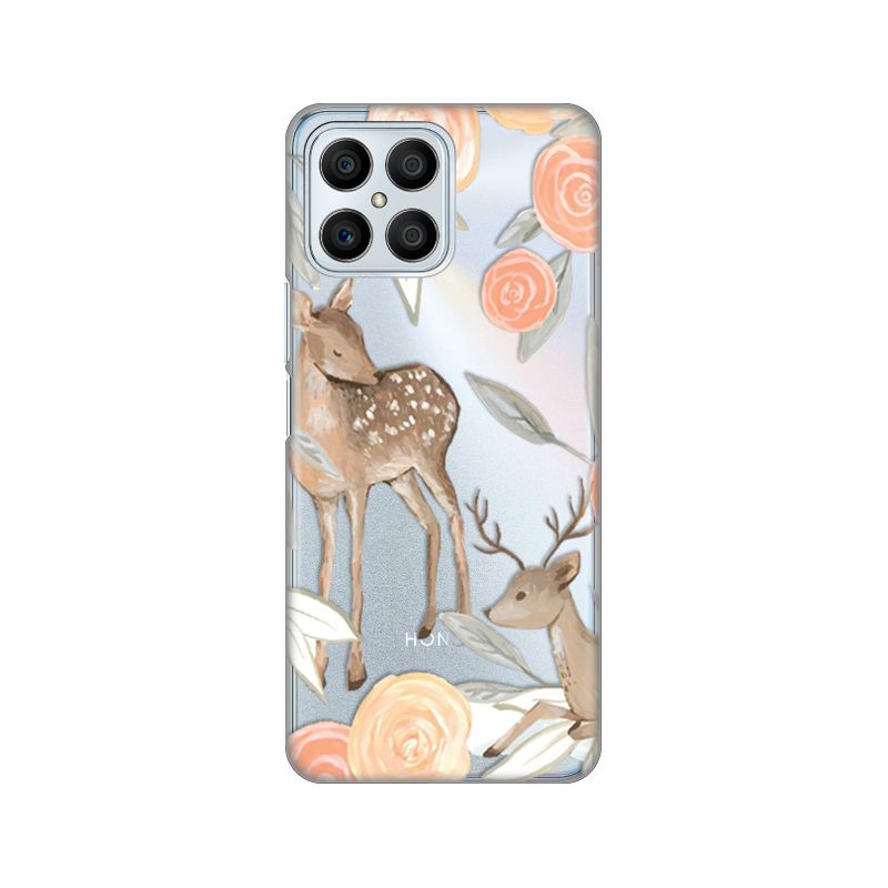 Maskica Silikonska Print Skin za Honor X8 Flower Deer