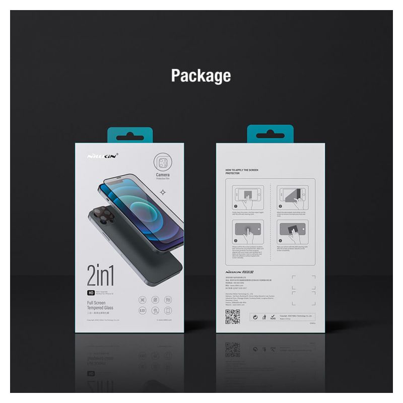 Zaštitno Staklo Nillkin 2u1 HD za iPhone 14 Pro 6.1 crna