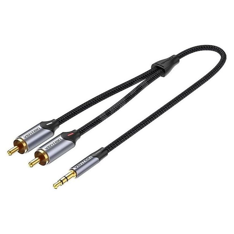 3,5mm na 2 cinca kabl 3m - Sivi