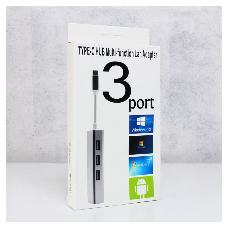 Adapter Type C na 3 USB 2.0 RJ45 JWD-TC18