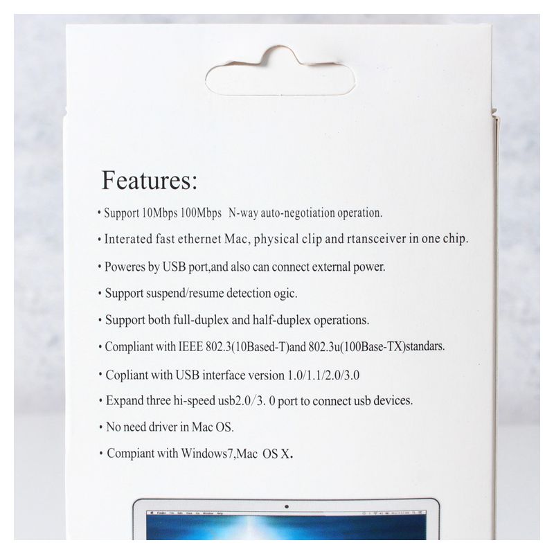 Adapter Type C na 3 USB 2.0 RJ45 JWD-TC18