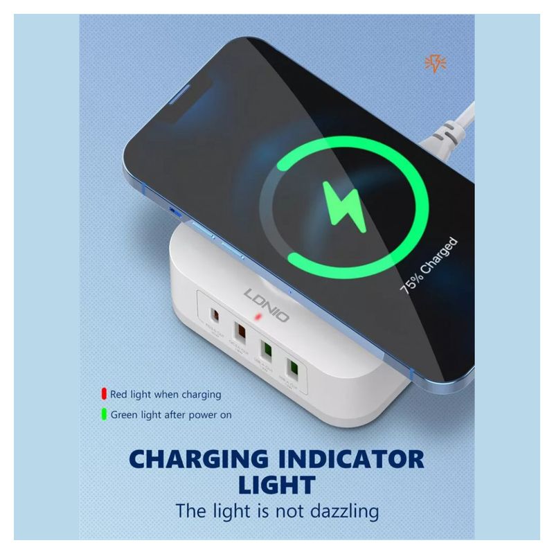 Kucni punjac LDNIO AW004 32W Desktop Wireless Quick Charge 3.0 + PD 30W beli