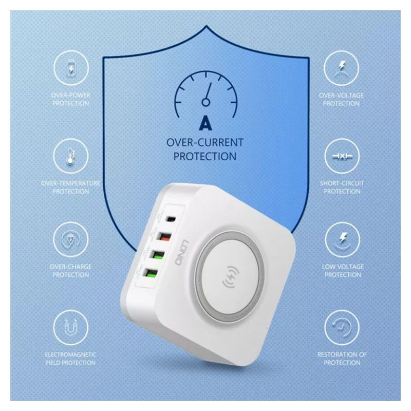 Kucni punjac LDNIO AW004 32W Desktop Wireless Quick Charge 3.0 + PD 30W beli