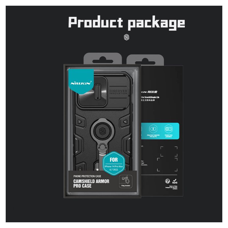 Maskica Nillkin CamShield Armor Pro za iPhone 14 Pro Max 6.7 plava