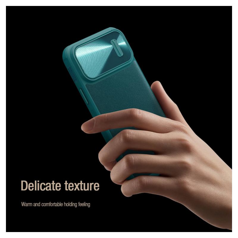 Maskica Nillkin CamShield Leather S za iPhone 14 Plus 6.7 zelena