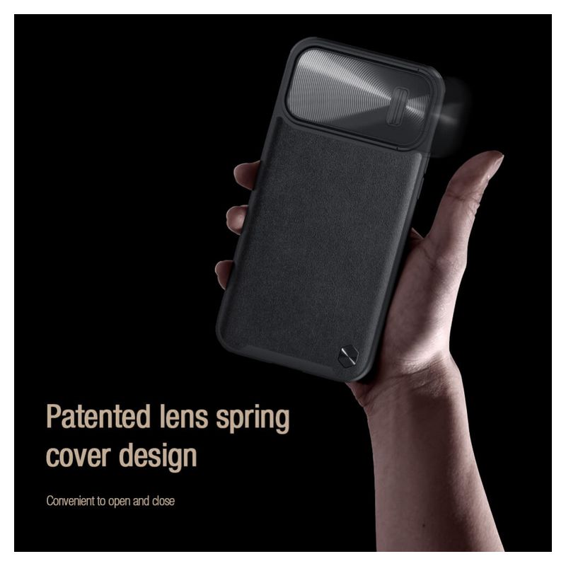 Maskica Nillkin CamShield Leather S za iPhone 14 Pro Max 6.7 zelena