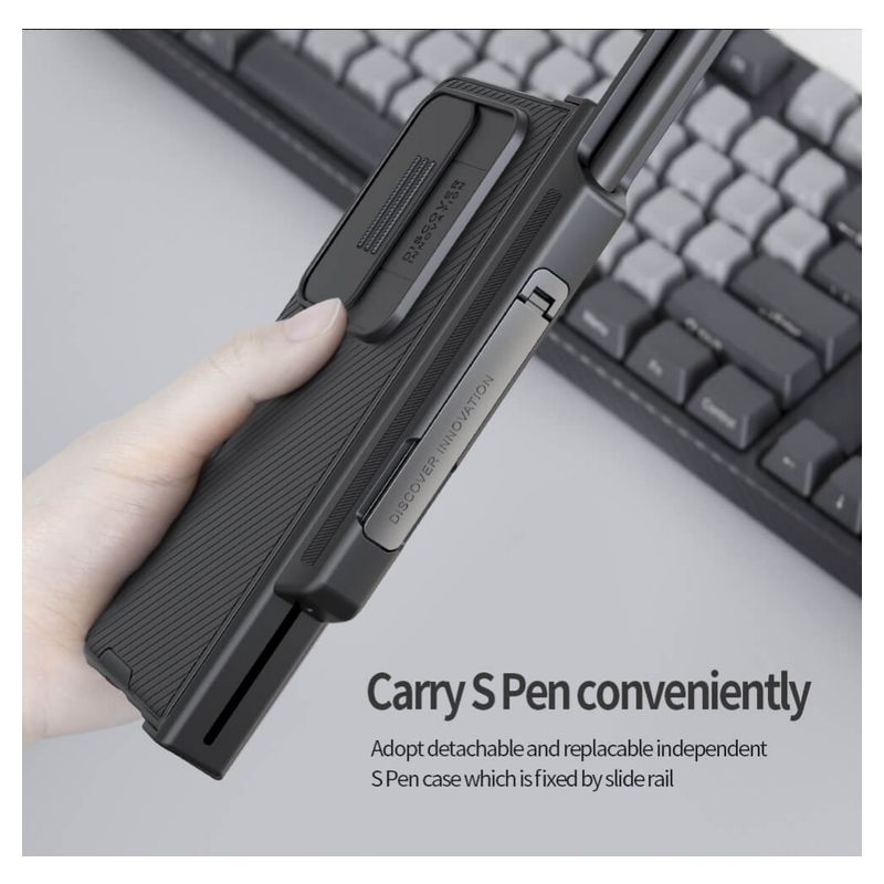 Maskica Nillkin CamShield Pro za Samsung Galaxy Z Fold 4 5G (with pen slot & stand) plava