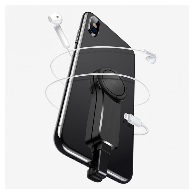 Adapter Wiwu za slusalice i punjenje iPhone lighting crni