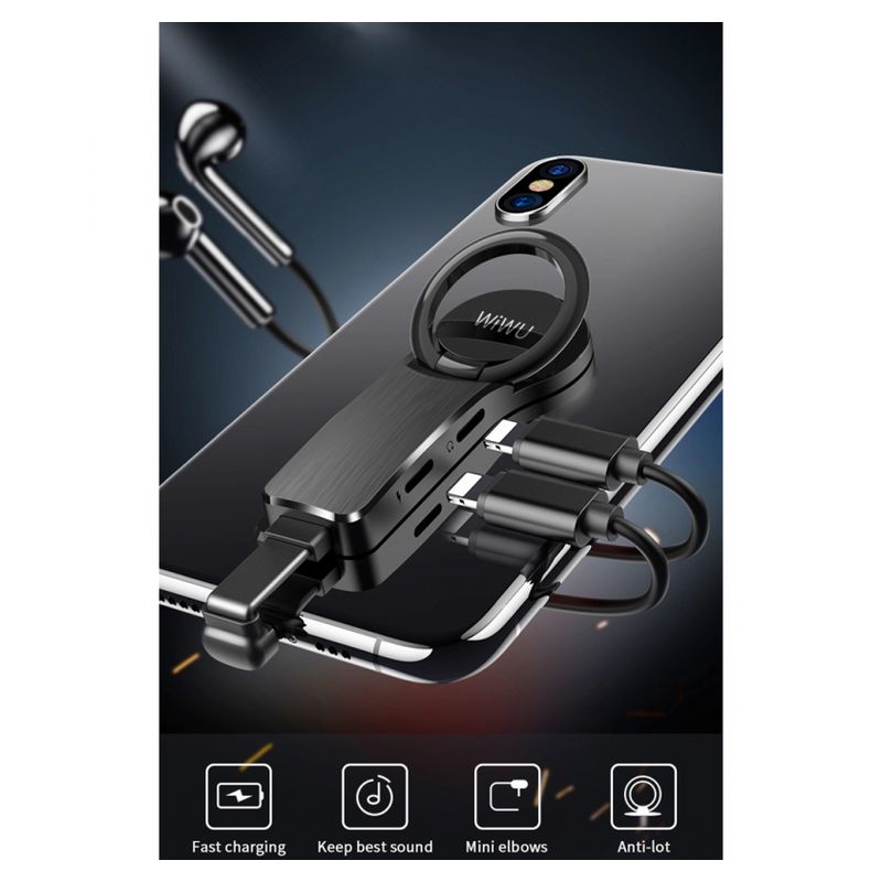 Adapter Wiwu za slusalice i punjenje iPhone lighting crni