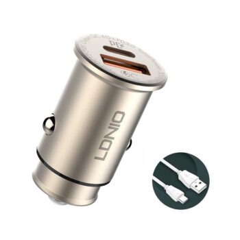 Auto punjac LDNIO C506Q PD, QC4+, 30W  gold USB Type C