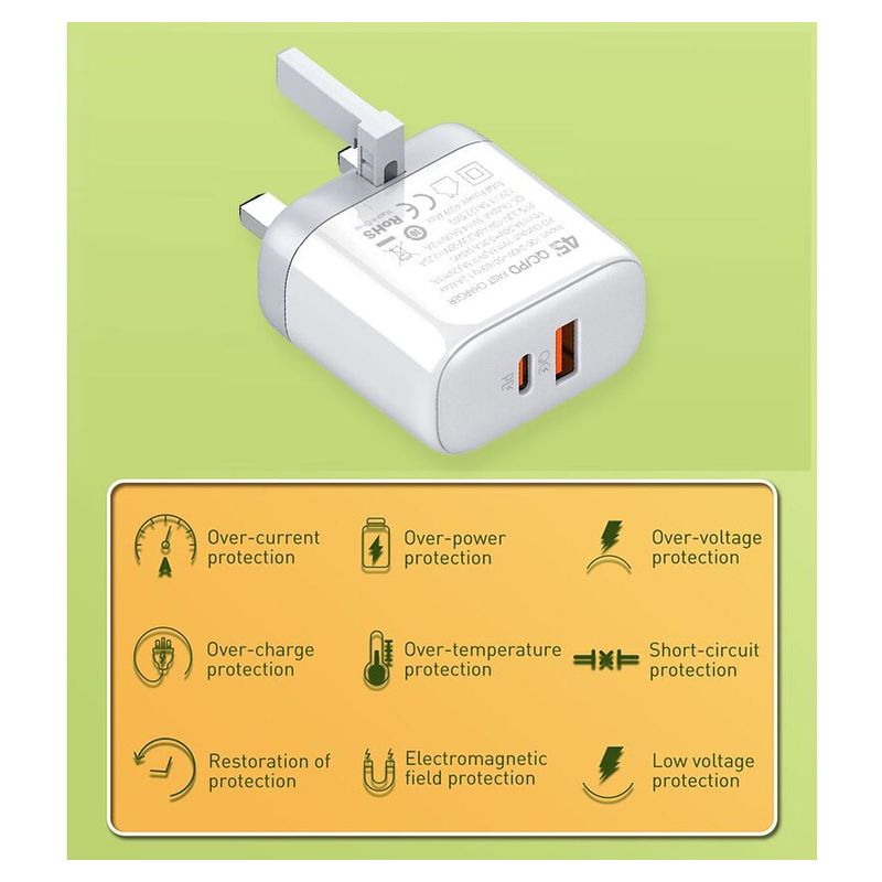Kucni punjac LDNIO A2526C PD, QC4+, QC3.0, PPS 45W Type C na Lightning