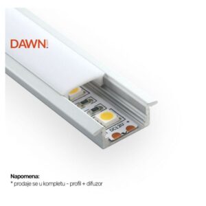 LED PROFIL LL-ALP001-R KOMPLET SIVI