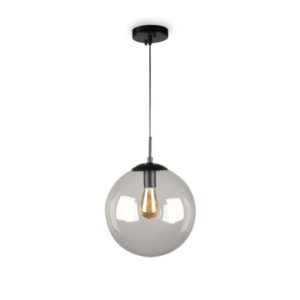 LUNA 138 VISILICA 1*E27 CRNA/BISTRO STAKLO (FI 200)