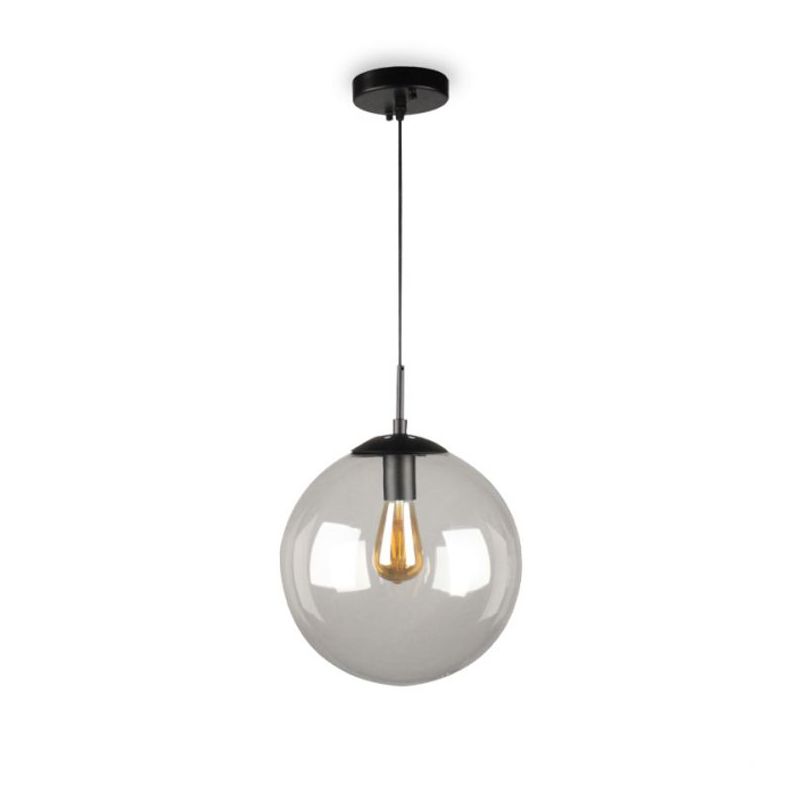 LUNA 138 VISILICA 1*E27 CRNA/BISTRO STAKLO (FI 200)