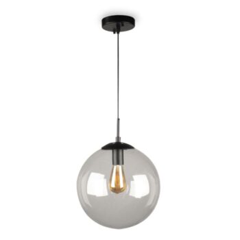 LUNA 139 VISILICA 1*E27 CRNA/BISTRO STAKLO (FI 300)