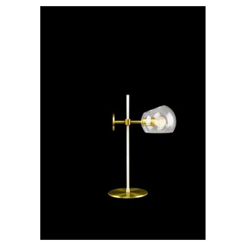 LUNA 90 STONA LAMPA 1*E14 GOLD/WHITE/CLEAR GLASS