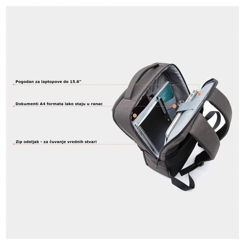 Ranac Xiaomi Mi Commuter tamno sivi