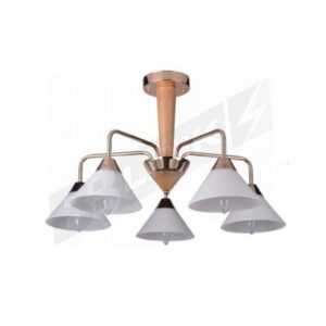 VESTA 151 LUSTER 5*E14 zlato/drvo