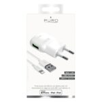 Kucni punjac Puro Fast Charger sa iPhone lightning kablom beli - Slika 2