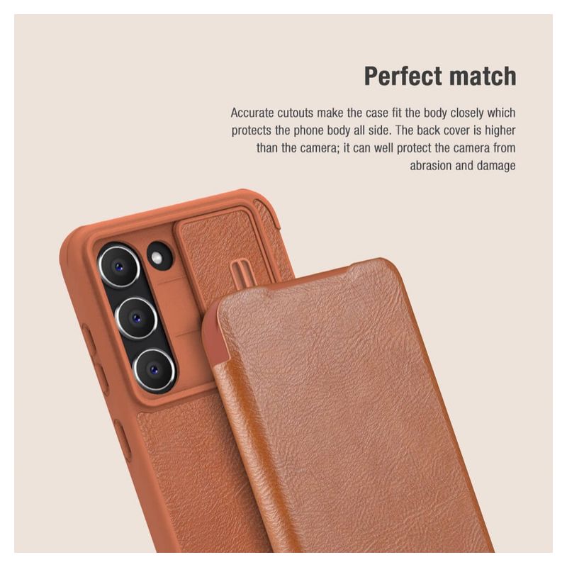 Maskica Nillkin Qin Pro Leather za Samsung Galaxy S23 Plus crvena