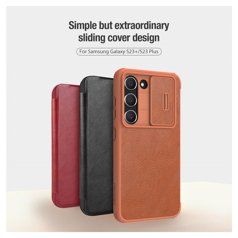 Maskica Nillkin Qin Pro Leather za Samsung Galaxy S23 Plus crvena