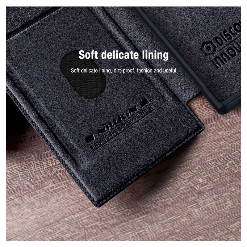Maskica Nillkin Qin Pro Leather za Samsung Galaxy S23 Ultra crna